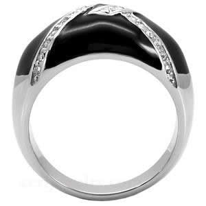 High Society - High-Gloss Black Epoxy Polished Stainless Steel Comfort-Fit Wedding Ring