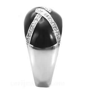 High Society - High-Gloss Black Epoxy Polished Stainless Steel Comfort-Fit Wedding Ring